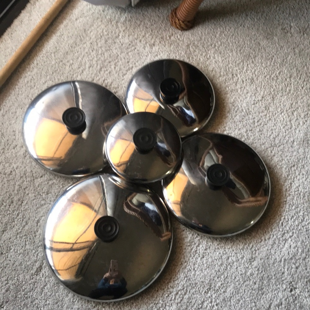 5 Revere ware Pot Lids